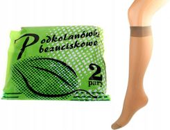 Zdjęcie Podkolanówki zwykłe, beżowe Elastil 2 pary - Łosice