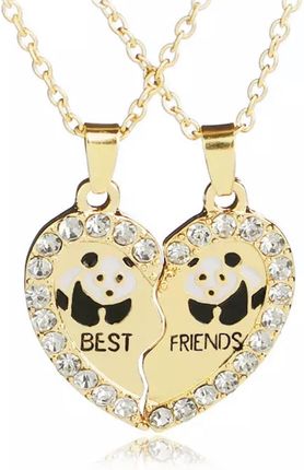 Łańcuszki Dla Przyjaciółek Złote Słodkie Bff Panda