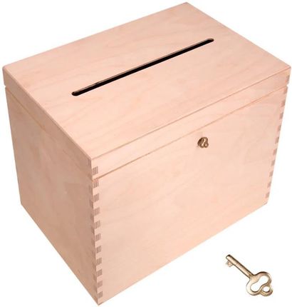 Fenwit Pudełko drewniane na koperty z kluczykiem 29x20cm (PD067)