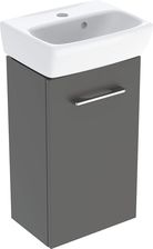 GEBERIT Zestaw SELNOVA SQUARE szafka pod umywalkę , B36cm, H65.2cm, T28cm, z jednymi drzwiami, lava, z umywalką kompaktową, z przelewem, z otworem na