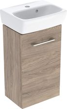 GEBERIT Zestaw SELNOVA SQUARE szafka pod umywalkę , B36cm, H65.2cm, T28cm, z jednymi drzwiami, orzech włoski hickory, z umywalką kompaktową, z przelew
