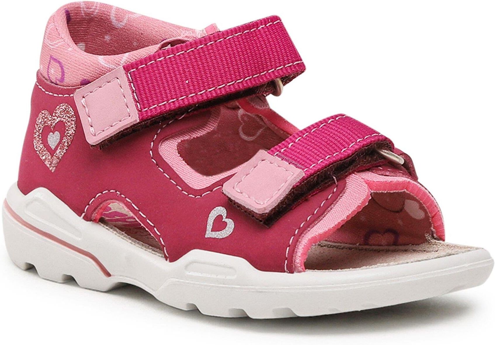 Sandales Ricosta Sarah Pour Fille - Bride Velcro, Pierres Brillantes, Semelle PU, Largeur Normale (WMS)