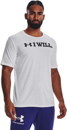 Męski t-shirt z nadrukiem Under Armour UA I Will SS - biały