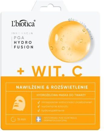 L'BIOTICA PHF + Witamina C Nawilżenie & Rozświetlenie Hydrożelowa Maska do twarzy