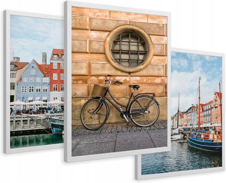 Printedwall Obrazy W Ramie Kopenhaga Holandia Rower 43X99