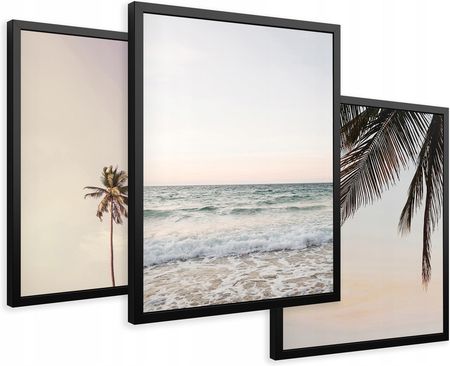 Printedwall Obrazy W Ramie Tropikalne Palmy Plaża 43X99