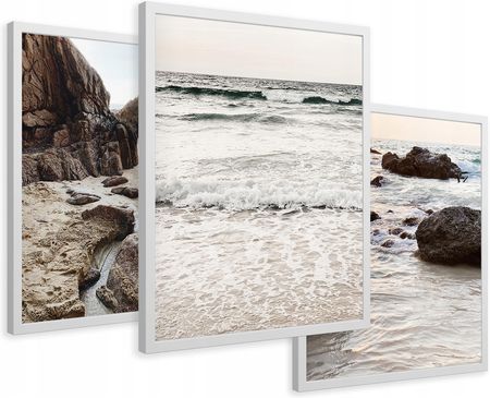 Printedwall Obrazy W Ramie Morze Plaża Klify 43X99