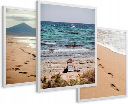 Printedwall Obrazy W Ramie Plaża Zachód Słońca 43X99
