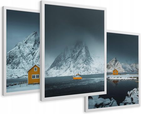 Printedwall Obrazy W Ramie Skandynawia Norwegia Góry 43X99