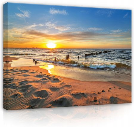 Wallarena Obraz Plaża Natura Morze Na Ścianę Płótnie 100X70