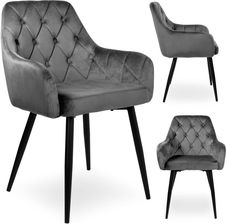 Zdjęcie Krzesło aksamitne ATLANTA Velvet Grafitowe - Tomaszów Mazowiecki