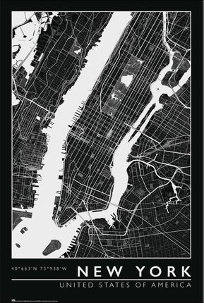 Grupoerik Nowy Jork Mapa Miasta Plakat