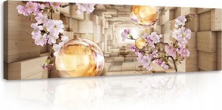 Obraz Abstrakcja Kwiaty Tunel Nowoczesny 145X45