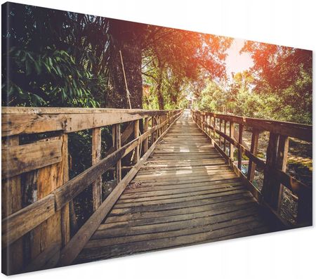 Printedwall Obraz Na Płótnie Most Drewniany Optyczne 120X80