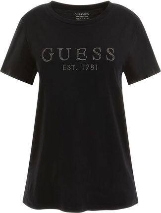 Damska Koszulka z krótkim rękawem Guess SS Guess 1981 Crystal Easy Tee W3Gi76K8G01-Jblk – Czarny