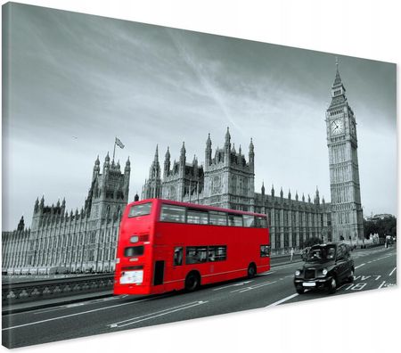 Printedwall Obraz Na Płótnie Londyn Autobus Big Ben 100X70