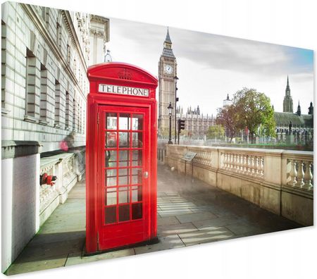 Printedwall Obraz Na Płótnie Londyn Telefon Big Ben 100X70
