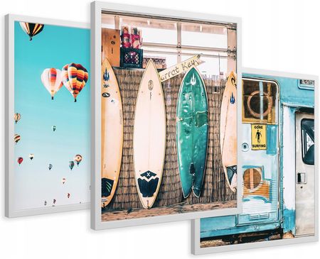 Printedwall Obrazy W Ramie Surfing Floryda Balony 43X99