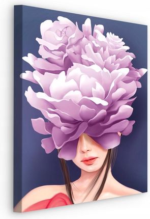 Muralo Obraz Abstrakcyjny Portret Kobiety Kwiaty 80X120