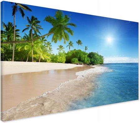 Printedwall Obraz Na Płótnie Karaiby Plaża Palmy 100X70
