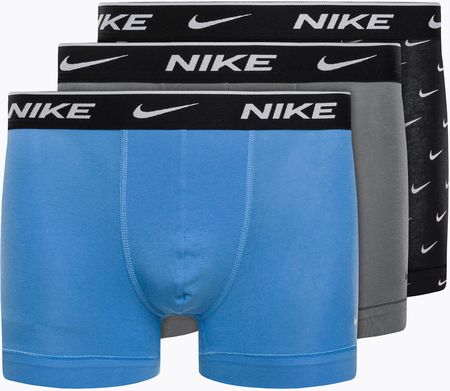 Bokserki męskie Nike Everyday Cotton Stretch Trunk 3Pk UB1 swoosh print/grey/uni blue