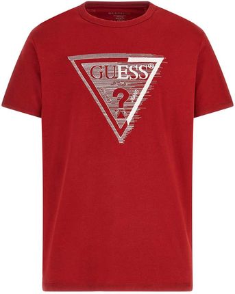 Męska Koszulka z krótkim rękawem Guess SS CN Shaded Triangle Tee M3Yi14K8Fq4-G578 – Bordowy