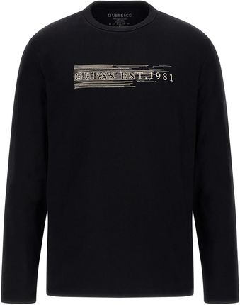 Męska Koszulka z długim rękawem Guess LS CN Shaded Logo Tee M3Yi15K8Fq4-Jblk – Czarny