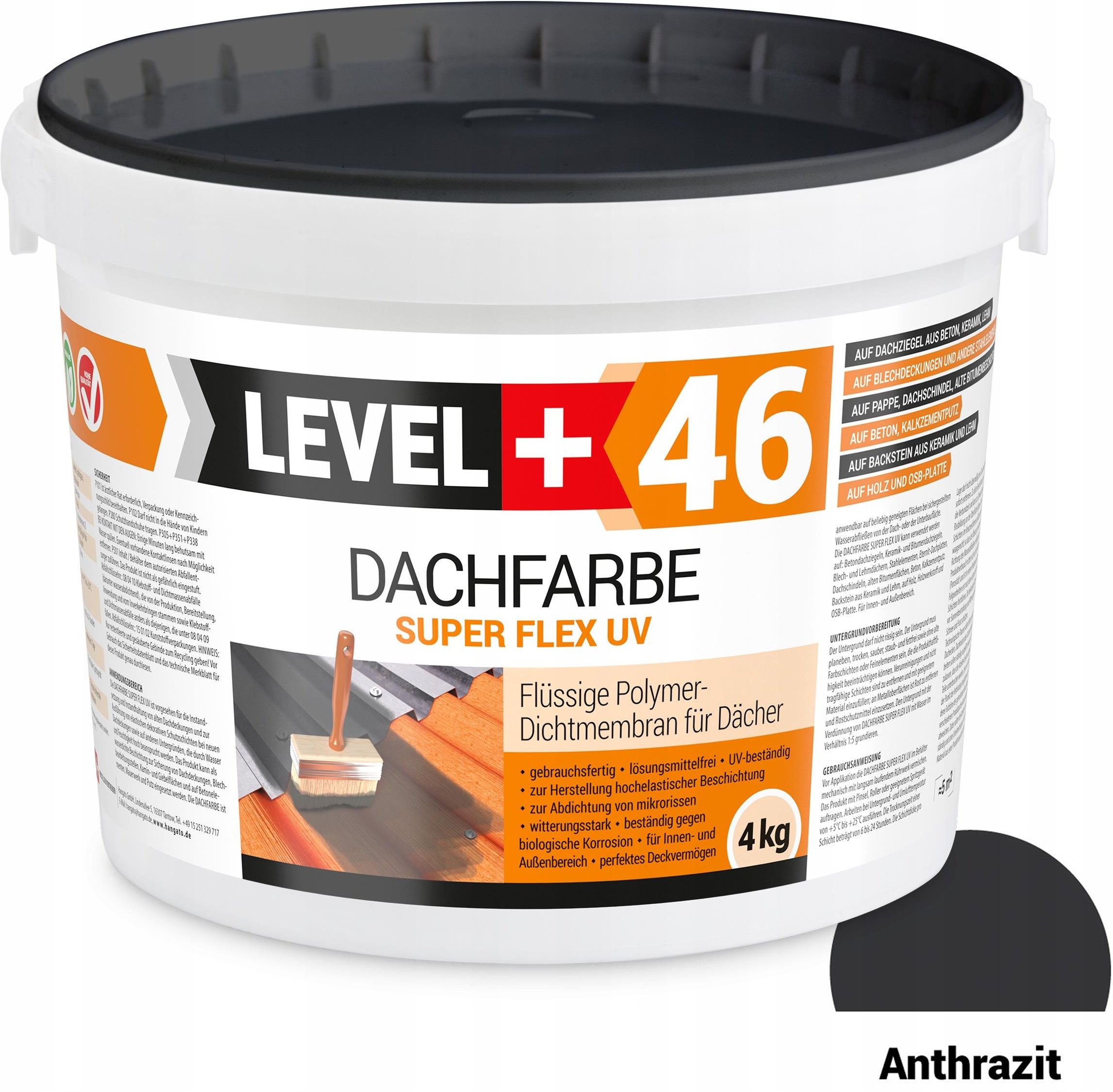 Level+ Farba Dachowa Płynna Folia Antracyt 4Kg Level+46 - opinie i ceny ...