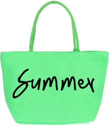 Zielony neon Duża torba plażowa gładka torebka summer lekka Tor751