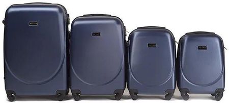 Wings Zestaw 4 walizek podróżnych na kółkach z ABS (L,M,S,XS) granatowe