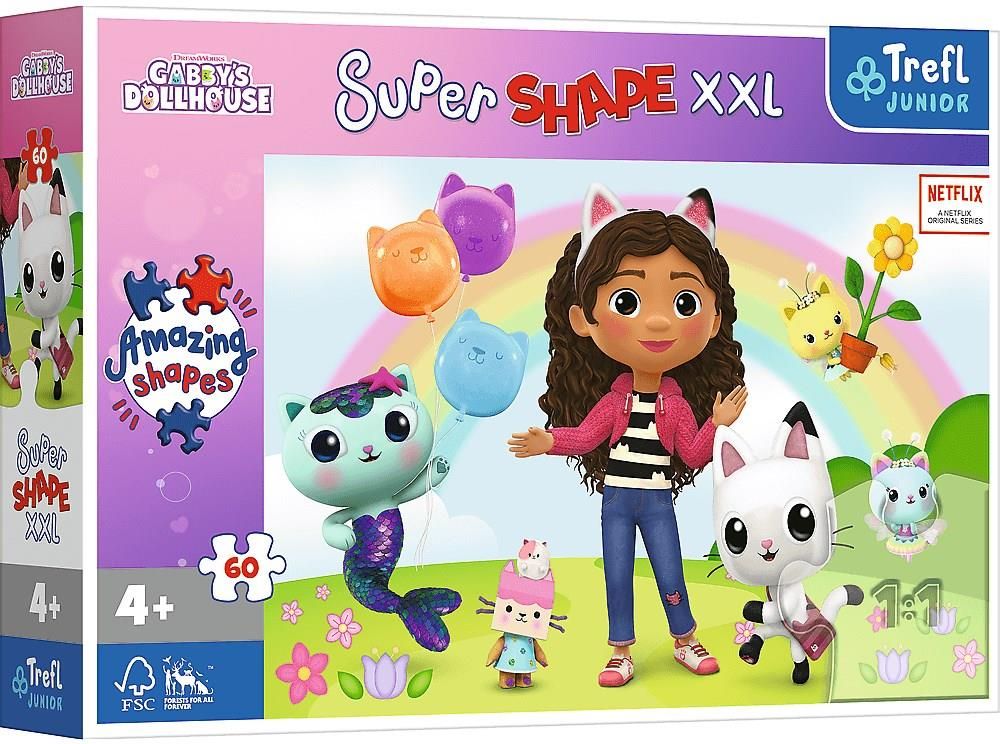 Trefl Puzzle Super Shape XXL 60el. Weseli przyjaciele Gabi 50039 - Ceny ...