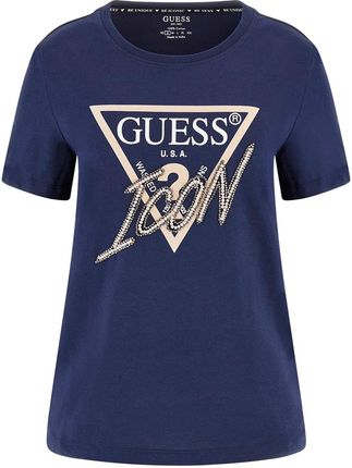 Damska Koszulka z krótkim rękawem Guess SS CN Icon Tee W3Yi42I3Z13-G7P1 – Granatowy