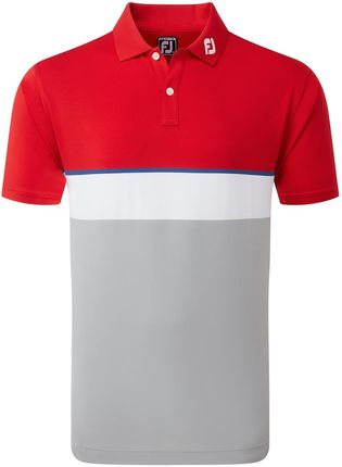 Męska koszulka golfowa Footjoy Colour Theory Lisle Polo red/white/grey