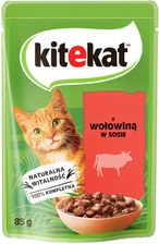 Kitekat Saszetka Mokra Pełnoporcjowa Dla Dorosłych Kotów Z Wołowiną W Sosie 85g