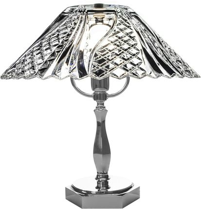 Elegancka lampa kryształowa stojąca chrom 34 cm