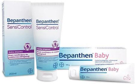 Zestaw Bepanthen SensiControl Krem nawilżający do skóry atopowej, 200ml + Bepanthen Baby Maść ochronna, 100g