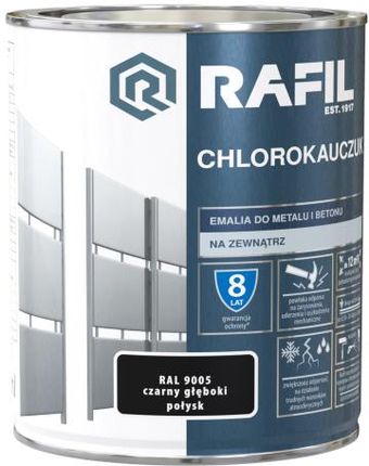 Rafil Emalia Chlorokauczukowa RAL9005 Czarny Głęboki 0,75L