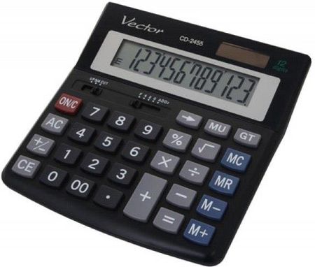 Vector Kalkulator Kav Cd-2455 Blk Biurowy 12 Miejsc Czarny (KAVCD2455BLK)