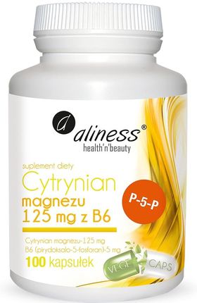 Aliness Cytrynian Magnezu 125mg z B6 Suplement Diety 100 Kapsułek
