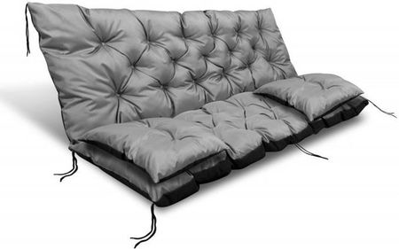 Poduszka ogrodowa 180x60x50 cm + 2 poduszki na ławkę huśtawkę wodoodporna szara
