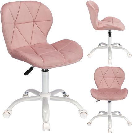 Krzesło obrotowy do biurka ENDO welur różowe