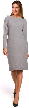 S178 Sukienka swetrowa z długimi rękawami - szara (kolor szary, rozmiar L)