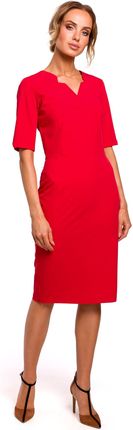 M455 Sukienka z dekoltem v - czerwona (kolor czerwony, rozmiar XXL)