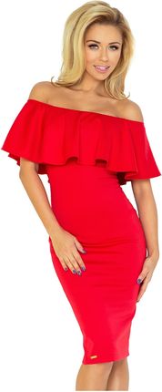 138-2 Sukienka hiszpanka - CZERWONA (kolor Czerwony, rozmiar S)