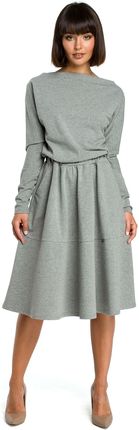 B087 Sukienka rozkloszowana - szara (kolor szary, rozmiar XL)