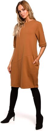 M451 Sukienka bombka - karmelowa (kolor karmel, rozmiar L)