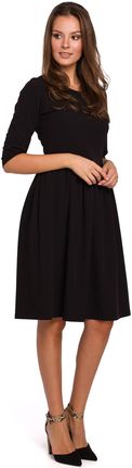 K010 Sukienka rozkloszowana - czarna (kolor czarny, rozmiar XXL)