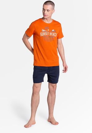 Piżama Led 38867-22X Pomarańczowo-Granatowa (Rozmiar XL)