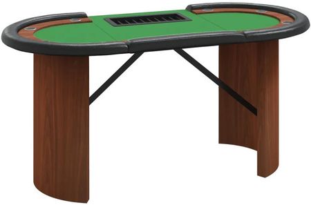 vidaXL Stół pokerowy dla 10 os. taca na żetony zielony 160x80x75cm 80406