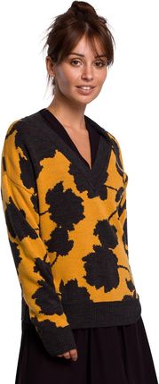 BK056 Sweter w kwiaty - model 3 (kolor jak na zdjęciu, rozmiar L/XL)